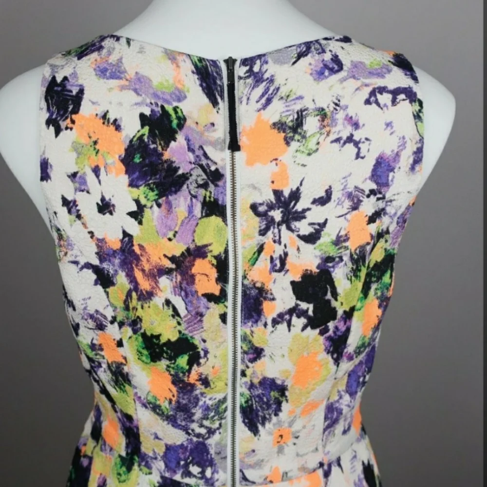 Anthro Maeve Neon Splash Dress Size 10 - Picture 6 of 8